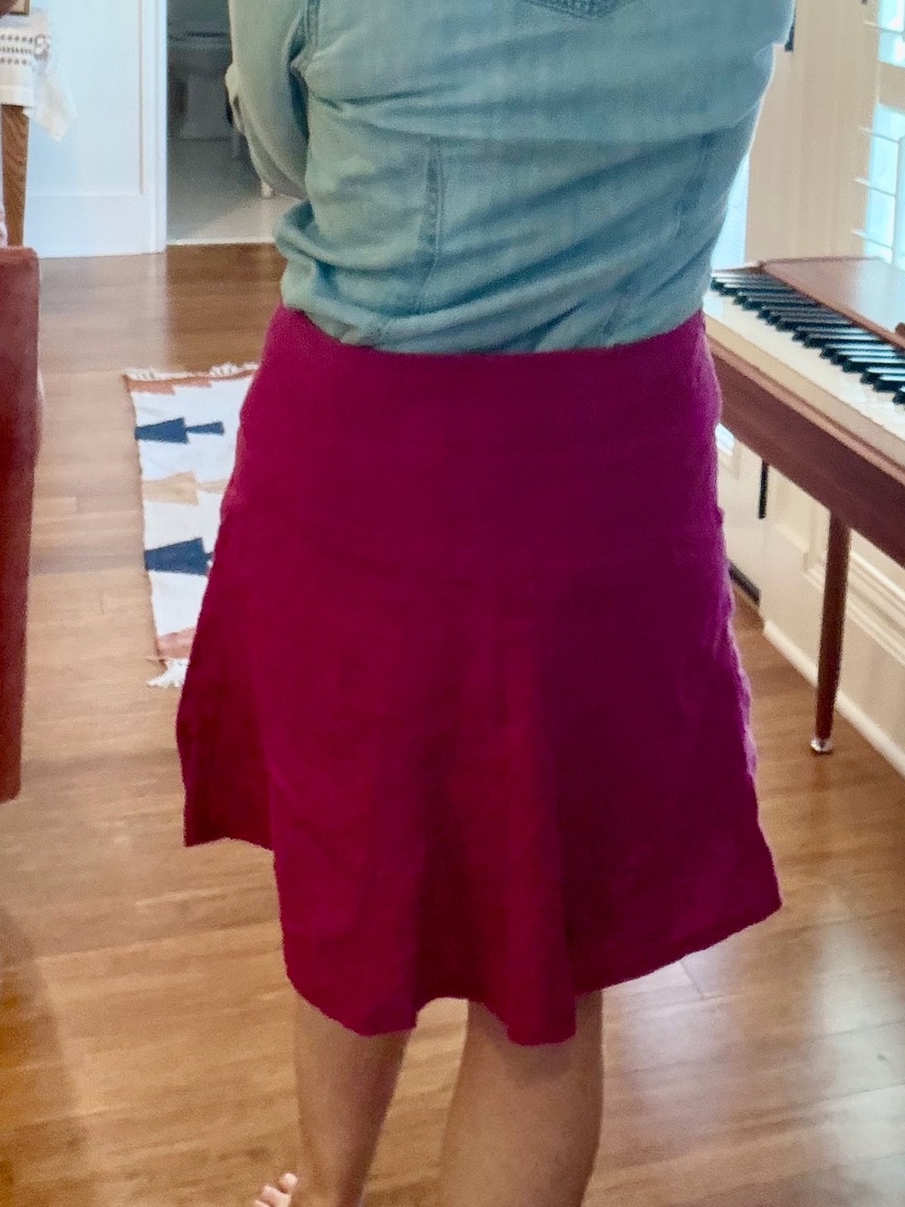 Athleta Fuchsia Drawstring Linen Skirt - Picture 2 of 6